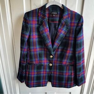 J. Crew Women's Plaid Blazer - Red, Blue, Black Size 6